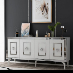 Aparador Karya Blanco Plata Practica Hogar