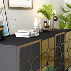 Aparador irmak Antracita Oro Practica Hogar