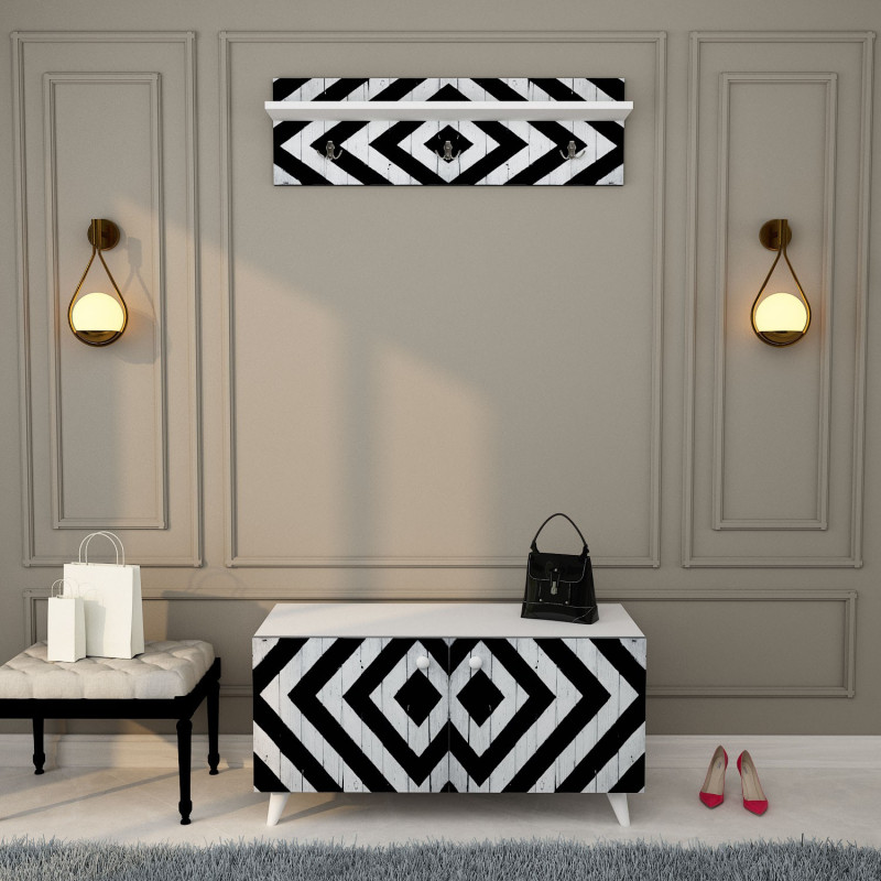 Recibidor Trend-L1313 blanco negro Practica Hogar Recibidor Trend-L1313 blanco negro Practica Hogar