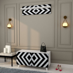 Recibidor Trend-L1313 blanco negro Practica Hogar
