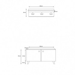 Recibidor Trend-L1313 blanco negro Practica Hogar