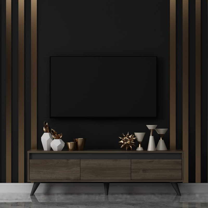 Mueble TV Century Nogal Practica Hogar Mueble TV Century Nogal Practica Hogar