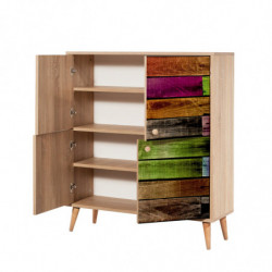 Conjunto de muebles de pasillo Multilux-726-1070 sonomo verde Practica Hogar