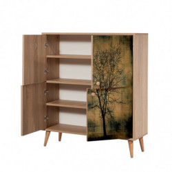 Conjunto de muebles de pasillo Multilux-729-1070 sonomo verde Practica Hogar