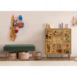 Conjunto de muebles de pasillo Multilux-732 1070 sonomo verde Practica Hogar