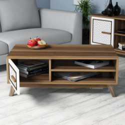 Conjunto de muebles de salón Ayla blanco nogal Practica Hogar