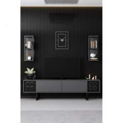 Conjunto de muebles de salón Line Set antracita negro Practica Hogar