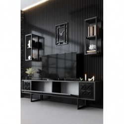 Conjunto de muebles de salón Line Set antracita negro Practica Hogar