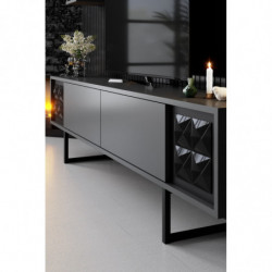 Conjunto de muebles de salón Line Set antracita negro Practica Hogar