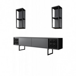 Conjunto de muebles de salón Line Set antracita negro Practica Hogar