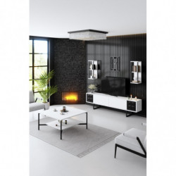 Conjunto de muebles de salón Line blanco negro Practica Hogar