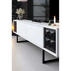 Conjunto de muebles de salón Line blanco negro Practica Hogar