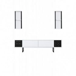 Conjunto de muebles de salón Line blanco negro Practica Hogar