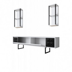 Conjunto de muebles de salón Line blanco negro Practica Hogar