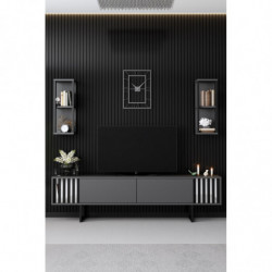 Conjunto de muebles de salón Chrome Line Set antracita negro Practica Hogar