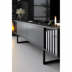 Conjunto de muebles de salón Chrome Line Set antracita negro Practica Hogar