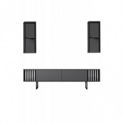 Conjunto de muebles de salón Chrome Line Set antracita negro Practica Hogar
