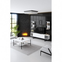 Conjunto de muebles de salón Chrome Line blanco negro Practica Hogar