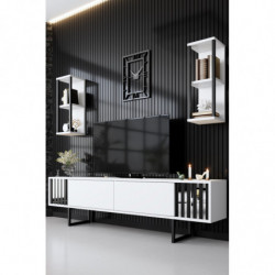 Conjunto de muebles de salón Chrome Line blanco negro Practica Hogar