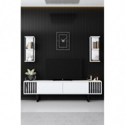 Conjunto de muebles de salón Chrome Line blanco negro Practica Hogar