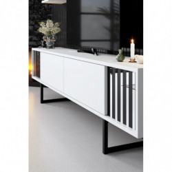 Conjunto de muebles de salón Chrome Line blanco negro Practica Hogar
