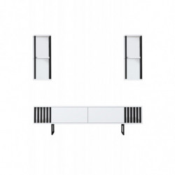 Conjunto de muebles de salón Chrome Line blanco negro Practica Hogar