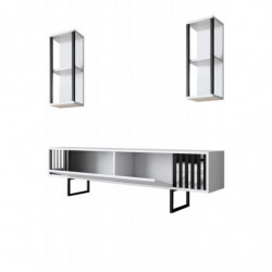Conjunto de muebles de salón Chrome Line blanco negro Practica Hogar