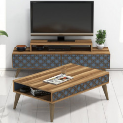 Conjunto de muebles de salón City calcedonia nogal Practica Hogar
