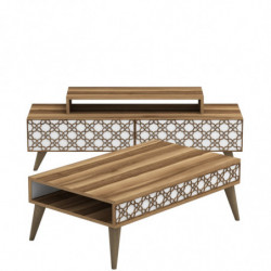 Conjunto de muebles de salón City blanco nogal Practica Hogar
