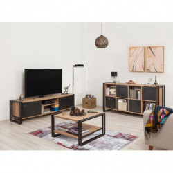Conjunto de muebles de salón Cosmo -TKM.11 pino atlántico negro Practica Hogar