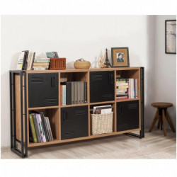 Conjunto de muebles de salón Cosmo -TKM.11 pino atlántico negro Practica Hogar