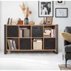 Conjunto de muebles de salón Cosmo -TKM.11 pino atlántico negro Practica Hogar