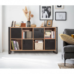 Conjunto de muebles de salón Cosmo -TKM.12 pino atlántico negro Practica Hogar