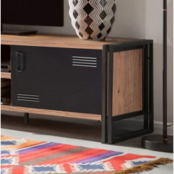 Conjunto de muebles de salón Cosmo -TKM.12 pino atlántico negro Practica Hogar