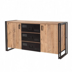 Conjunto de muebles de salón Cosmo -TKM.13 pino atlántico negro Practica Hogar
