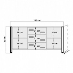 Conjunto de muebles de salón Cosmo -TKM.13 pino atlántico negro Practica Hogar