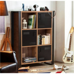 Conjunto de muebles de salón Cosmo -TKM.3 pino atlántico negro Practica Hogar