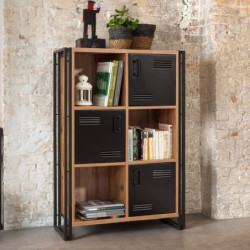 Conjunto de muebles de salón Cosmo -TKM.3 pino atlántico negro Practica Hogar