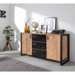 Conjunto de muebles de salón Cosmo -TKM.4 pino atlántico negro Practica Hogar