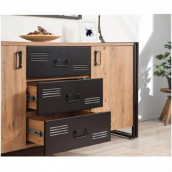 Conjunto de muebles de salón Cosmo -TKM.4 pino atlántico negro Practica Hogar