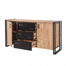 Conjunto de muebles de salón Cosmo -TKM.4 pino atlántico negro Practica Hogar