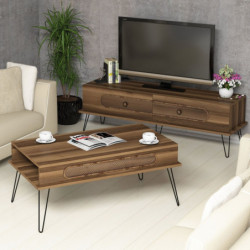Conjunto de muebles de salón Ekol-nogal Practica Hogar