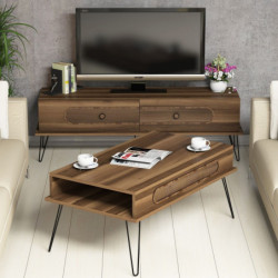 Conjunto de muebles de salón Ekol-nogal Practica Hogar
