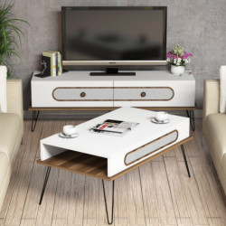 Conjunto de muebles de salón Ekol blanco Practica Hogar