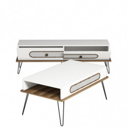 Conjunto de muebles de salón Ekol blanco Practica Hogar
