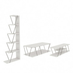 Conjunto de muebles de salón Epsilon blanco negro Practica Hogar