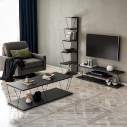 Conjunto de muebles de salón Epsilon antracita negro Practica Hogar