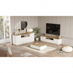 Conjunto de muebles de salón FR18-AW pino atlántico blanco Practica Hogar