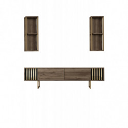 Conjunto de muebles de salón Line negro nogal Practica Hogar