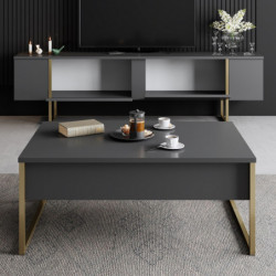 Conjunto de muebles de salón Luxe Set dorado antracita Practica Hogar